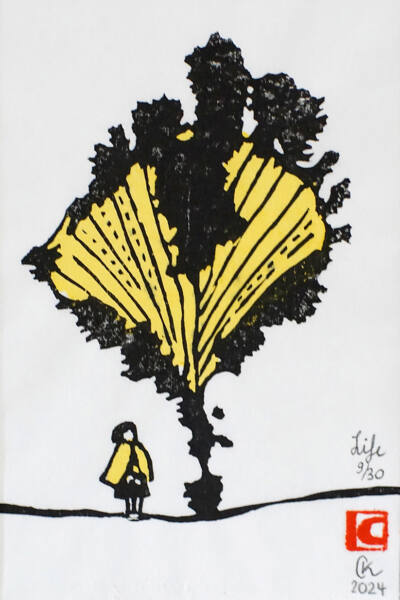 Life Woodblock Print Studio Mick Caroline Kaiser